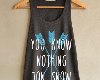 You Know Nothing Jon Snow Shirt Arrow Design Shirt gift woman Tank Top Dark Gray Womens