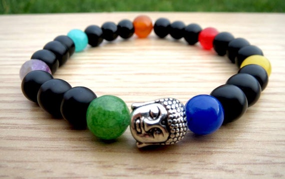 ON SALE 7 Chakra Bracelet Buddha Chakra Bracelet Yoga