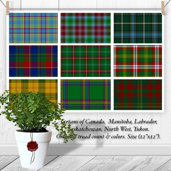 Printable Digital Canadian tartans: Maple Leaf Alberta