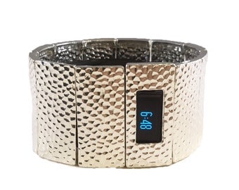 FitBit Charge HR Cover Bracelet and FitBit Charge Band Cover: Hammersmith in Bright Silver with a Window