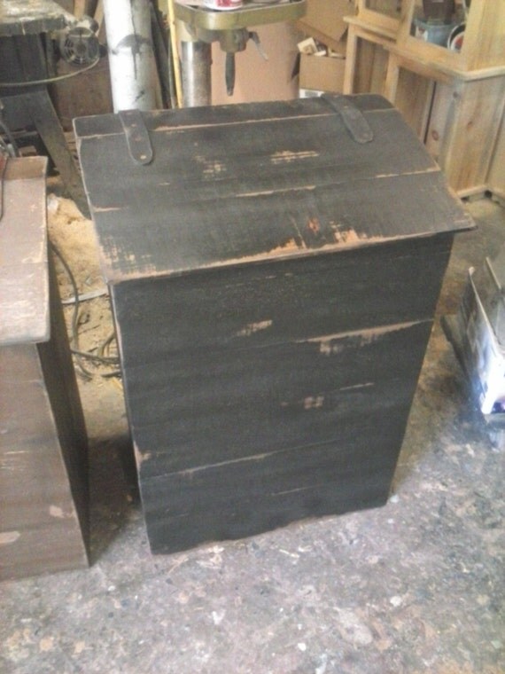 Primitive Coffee Box Laundry Hamper Potato Bin Trash