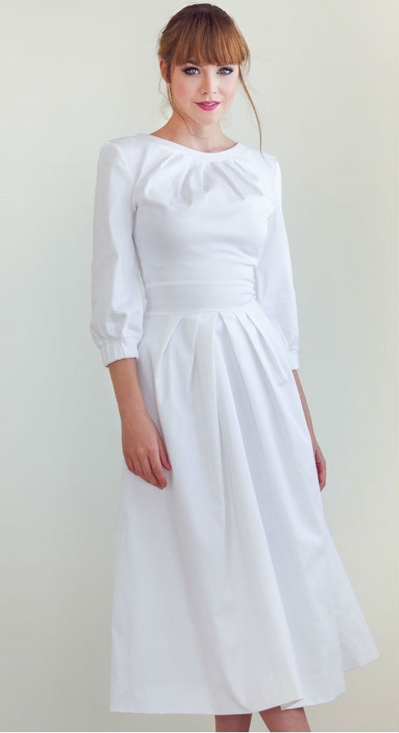 white cotton midi