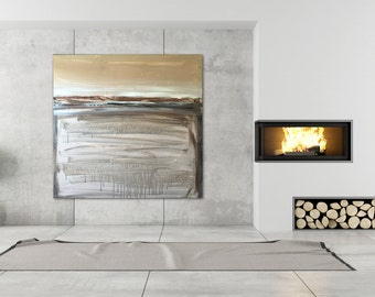 Zen Earth LARGE abstract painting 30" x 30"