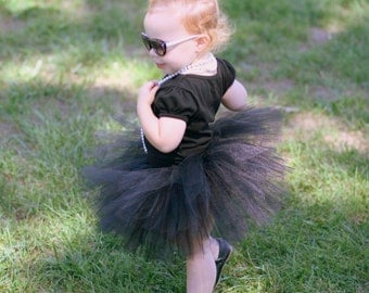 Black tutu - Black Baby Tutu - Black Toddler Tutu - Black Girls Tutu - Black Birthday Tutu - Halloween Tutu Skirt - Audrey Hepburn costume