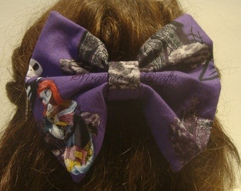 Nightmare Before Christmas Fabric Hair Bow Big