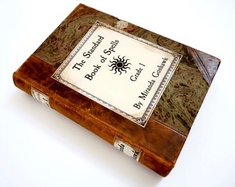 Vintage Leather Hollow Book, Wedding Ring Box, Key Safe, Trinket Box: Harry Potter themed Book of Spells