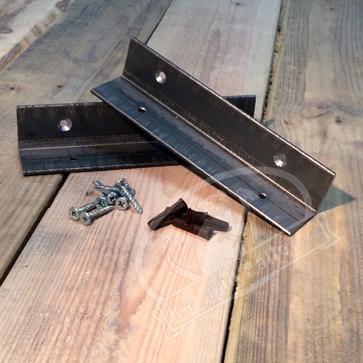 Metal Brackets for Wall Mounted Alcove or Corner Shelf. Mount