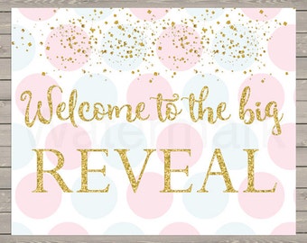 Gender Reveal Sign Gender Reveal Welcome Sign Instant Download PDF Printable