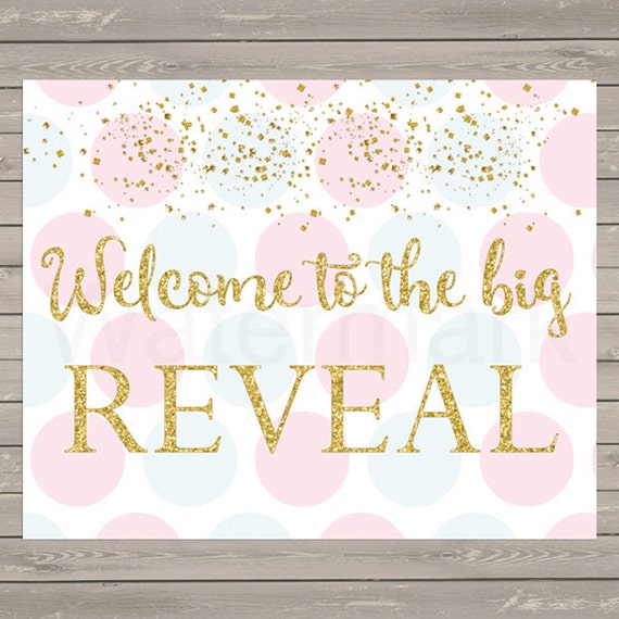 Gender Reveal Sign Gender Reveal Welcome Sign Instant Download