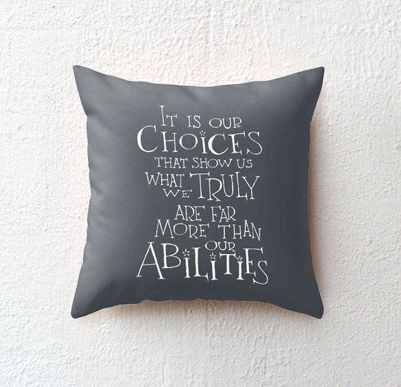 Harry Potter pillow case Albus Dumbledore quote throw pillow