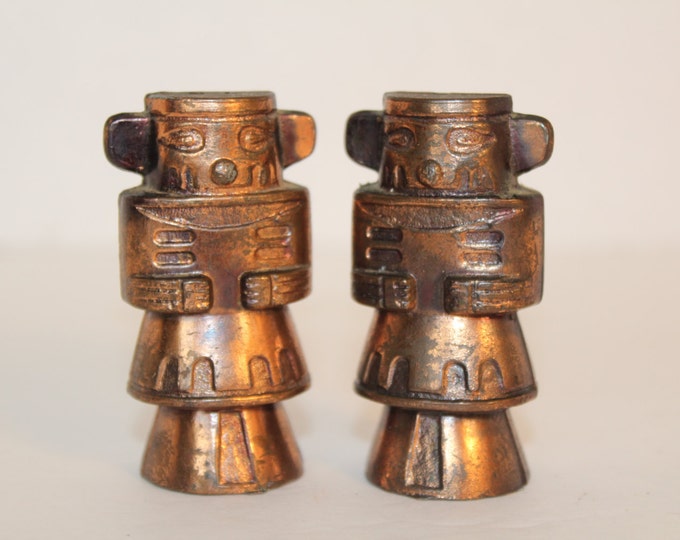 Vintage Mayan Aztec Salt and Pepper Shakers