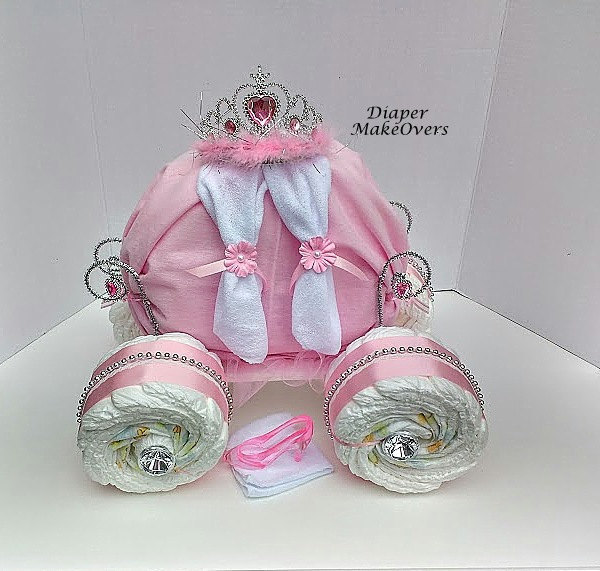 Princess Carriage Princess Diaper Cake Unique Baby Girl