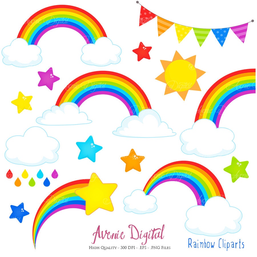 rainbows clipart scrapbook printables vector rainbow and