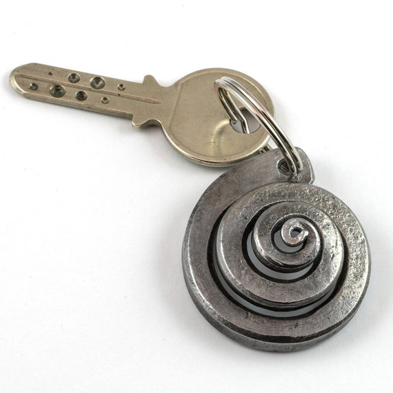 Blacksmith made wrought iron keychain by hand The