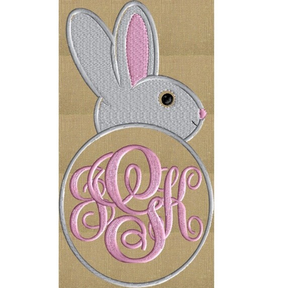 Bunny Rabbit Font Frame Monogram Design Easter Font not