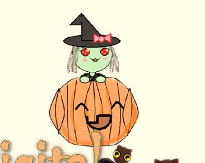 Halloween Clipart, Instant Download (kawaii style)