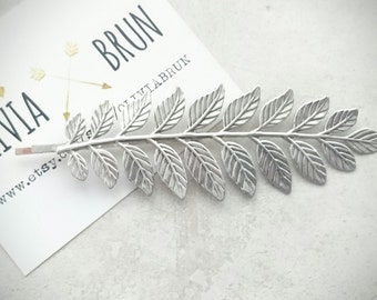 Silver Laurel Leaf Bobby Pin Silver Laurel Leaf Hair Clip Silver Headpiece Grecian Hair Bridal Accesories Greek Wedding