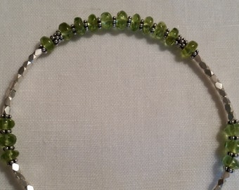 Peridot Sterling Silver Bracelet August Birthstone