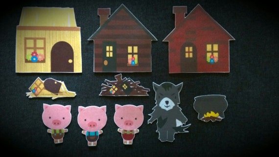 Three Little Pigs Felt Board Story // Flannel by KidInMeCreations