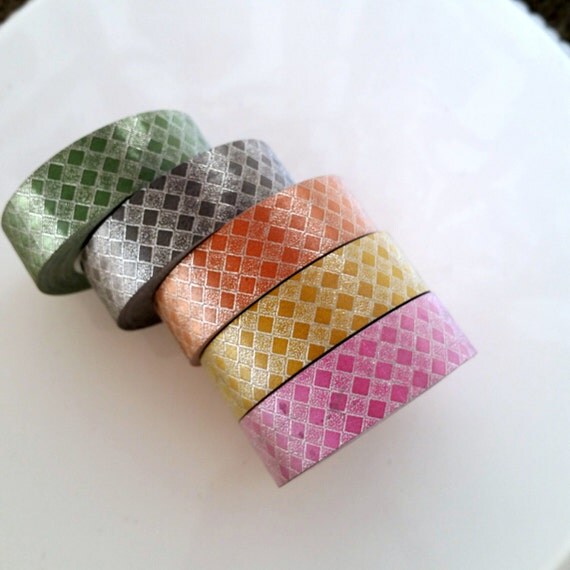Metallic washi tape samples Diamond circle and by WashiYouDoing
