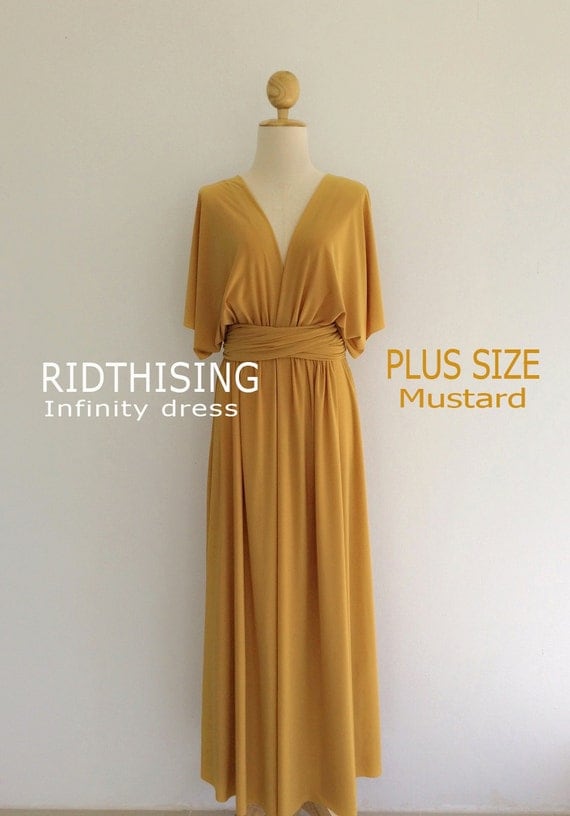  Plus  Size  Maxi Mustard  Infinity Dress  Bridesmaid Dress  Prom