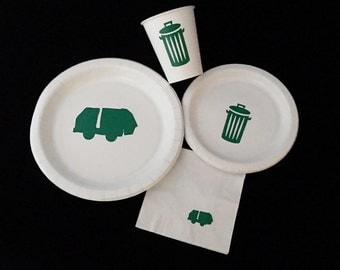 Garbage Truck Party Pack - Trash Truck - I Stink Birthday - Garbage Man Baby Shower - Waste Management - Trash Cans - Earth Day - Recycle
