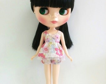 Pink Floral Top and Shorts (for Neo Blythe & Licca)