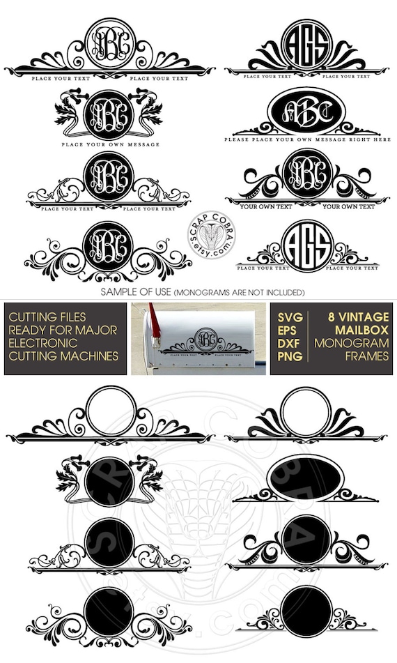 Download Mailbox Monogram Frames Vector Clip Art SVG eps by ScrapCobra