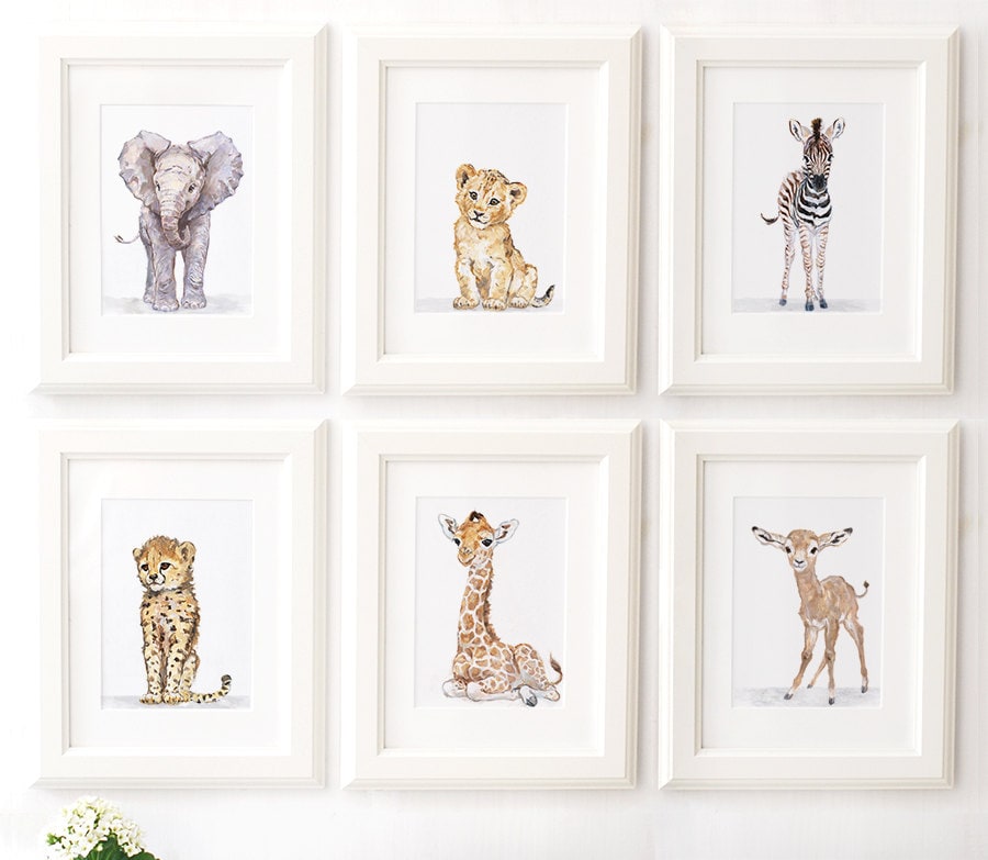 safari nursery prints with frame