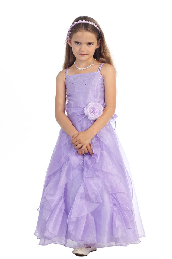Flower girl dress lilac lavender full length by CreativeCabral