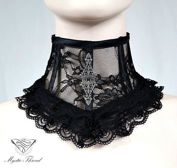 Black Lace Neck Corset Lace Neck By MysticThreadDesigns On Etsy