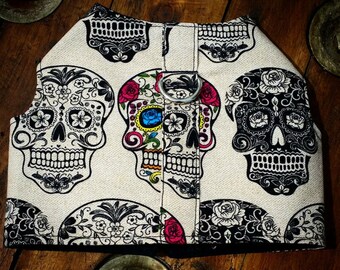 Dia de Muertos Sugar Skull Dog Harness, Dog Vest, Pet Accessories, Chihuahua Harness, Pet Harness, Dog Clothes, Day of the Dead