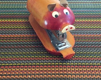 Counterpoint Wood Pig Stapler Japan Figural San Francisco Office Supplies
