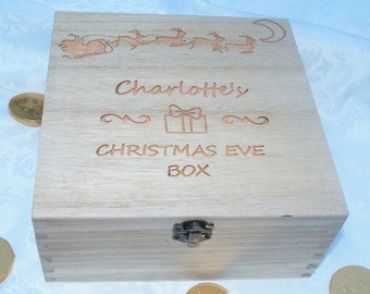 Christmas Eve box, Memory box - selection of sizes available, personalised wooden box, personalised christmas eve, engraved box, christmas