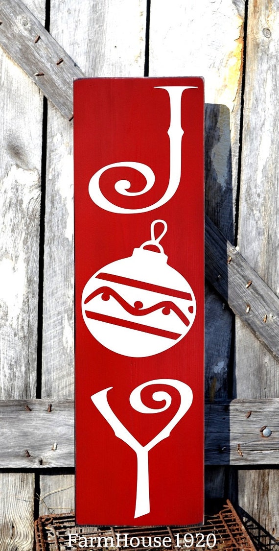 LARGE Christmas Sign Joy Plaque Christmas by FarmHouse1920 on Etsy