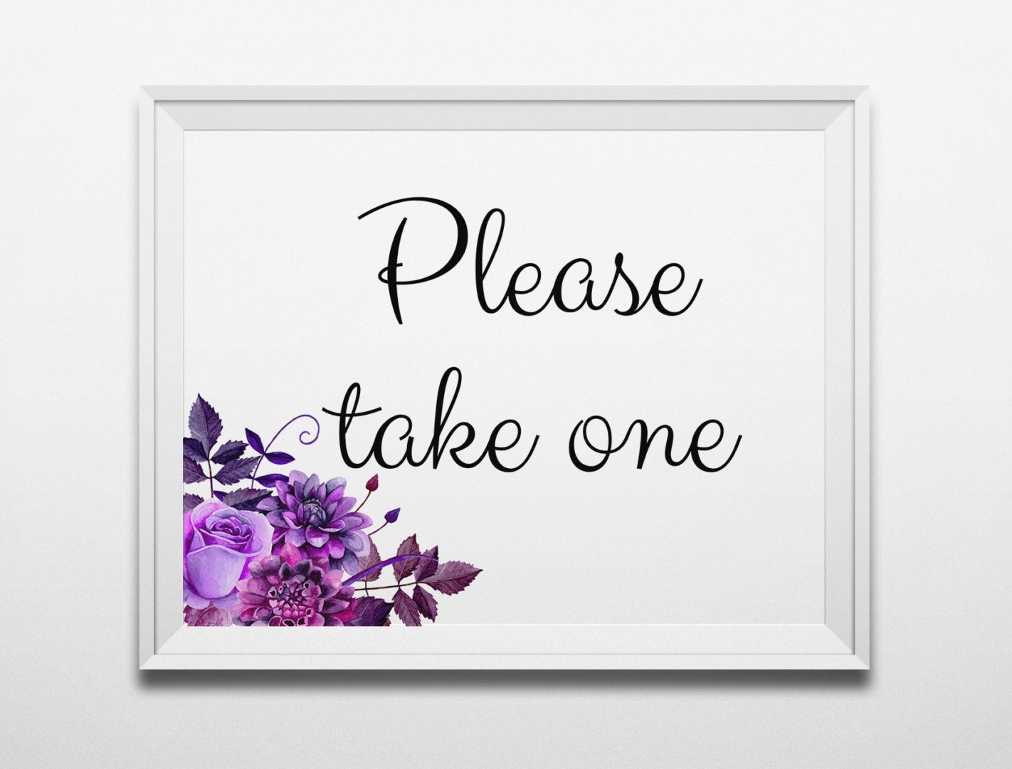 Please take one Purple wedding sign printable Digital download