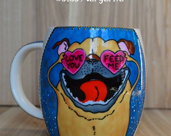 Dog mug Dog lover gift Pug mug Gifts for dog lovers Dog painting Pug dog Funny dog mug Dog coffee mug Dog lover mug Dog cup Cute mugs