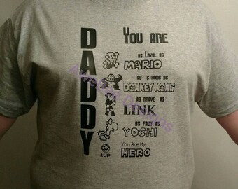 Nintendo Daddy Shirt featuring Mario, Donkey Kong, Link, and Yoshi
