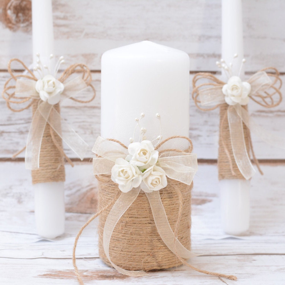 Rustic Wedding Candles Rustic Unity Candle Set Wedding Unity