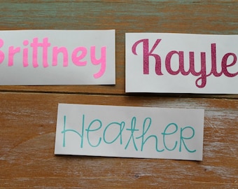 Name Decal - Glitter Name Decal - Glitter Decal - Name Sticker - Yeti Decal - RTIC decal - Vinyl decal - Name monogram - Cup decal