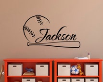 Baseball Wall Decal Name- Baseball Personalized Boy Decal- Boy Name Wall Decals- Baseball
