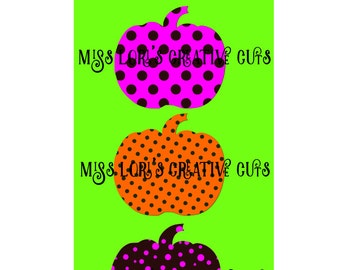 Pumpkin polka dot 3 Fall Halloween SVG Cut file Cricut explore file t shirt