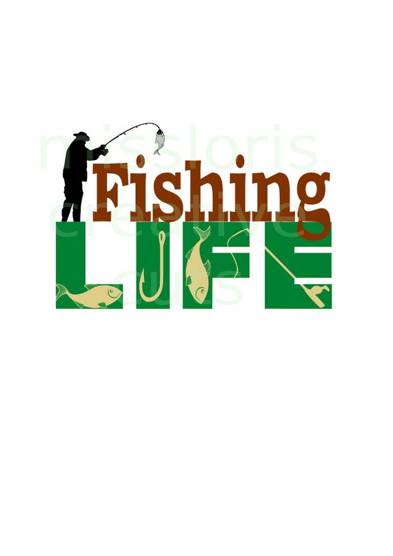 Download Fishing life hook fish fisherman reel SVG Cut file Cricut