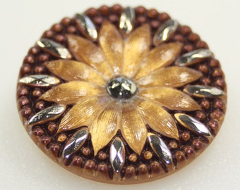 Czech Glass Button, Large, 33mm