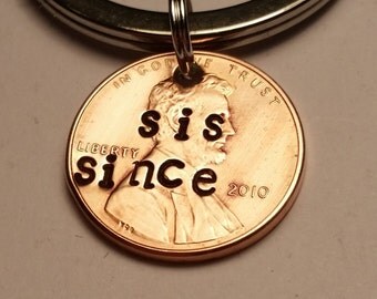 Custom Lucky Penny Sister Keychain Gift, Gifts for Sis, Sister Gifts, Unique Gifts, Best Gift for Sister, Fun Gifts, Cool Gifts, Sister
