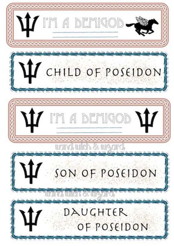 Percy Jackson bookmarks to print at home as by bookishandgeeky