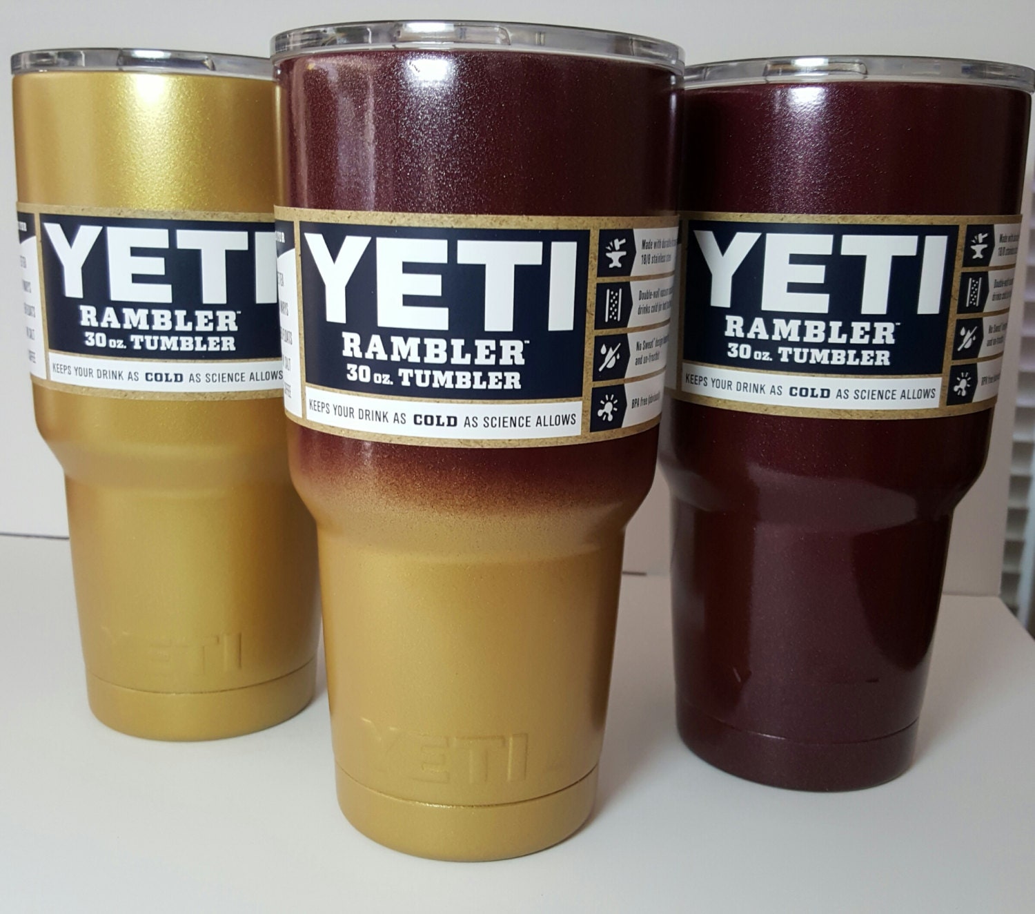 Yeti Powdercoated Tumblers Sports team colors