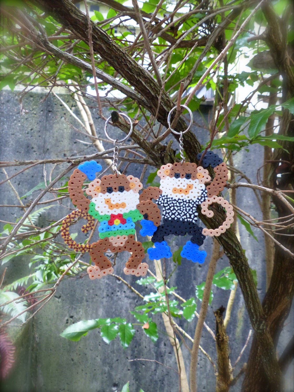 Monkey Perler Beads Keychain