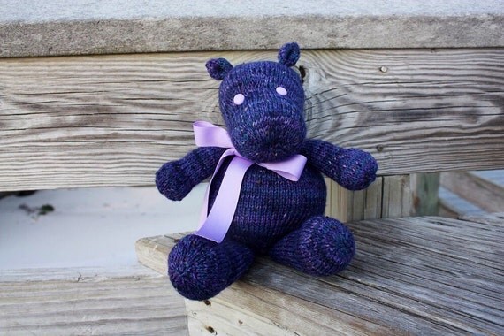 purple stuffed hippo