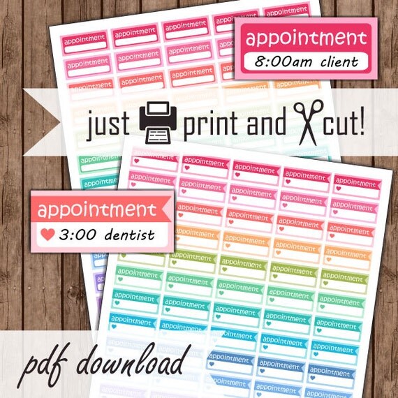 Download Planner Appointment Stickers Printable Appointment Planner